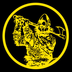 TShirt - Black - Centered Yellow Circle - Mens Block T shirt Design