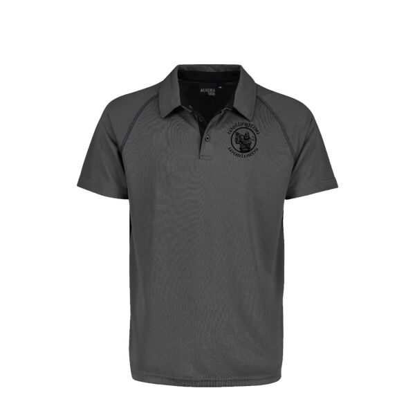 Polo - Grey - Black Logo - Performance Polo – Mens Thumbnail