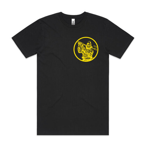 TShirt - Black - Yellow Circle - Mens Block T shirt Thumbnail