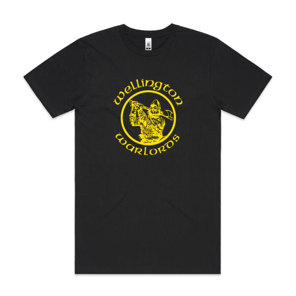 TShirt - Black - Centered Yellow Logo - Mens Block T shirt Thumbnail