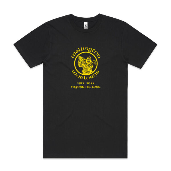 TShirt - Black - Centered Yellow 50yr Logo - Mens Block T shirt Thumbnail
