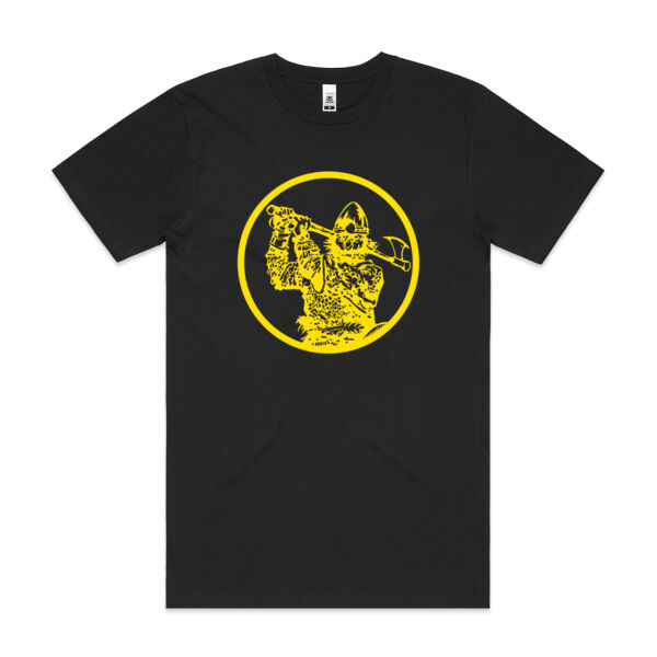 TShirt - Black - Centered Yellow Circle - Mens Block T shirt Thumbnail