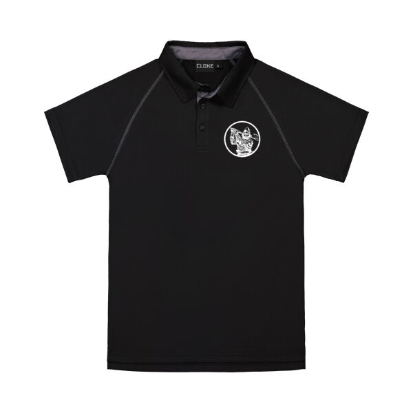 Polo - Black - White Circle - Performance Polo – Mens Thumbnail