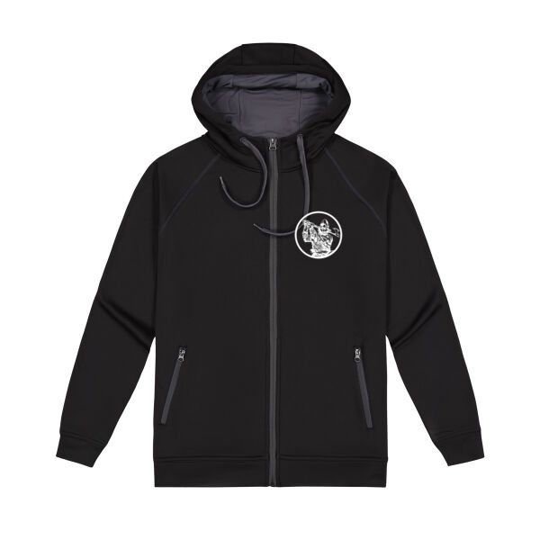 Hoodie - Black - White Circle - Mens Performance Zip Hoodie Thumbnail