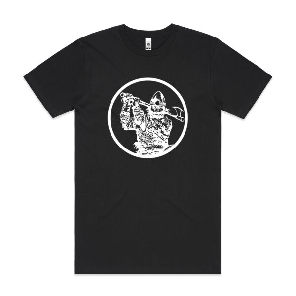 TShirt - Black - Centered White Circle - Mens Block T shirt Thumbnail