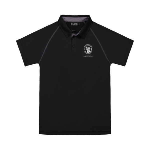 Polo - Black - White 50yr Logo - Performance Polo – Mens Thumbnail